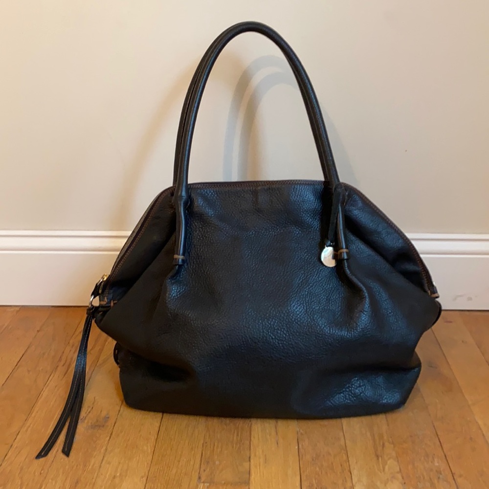 Dooney & Bourke large black leather hobo bag
